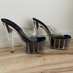 Anthony’s black glitter dancer heels